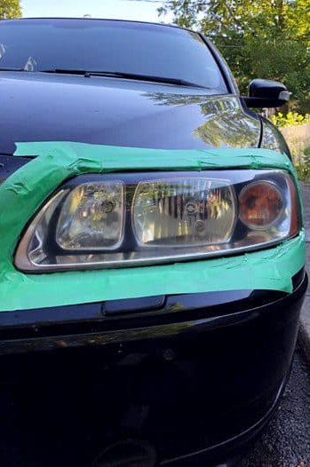 Headlight before and after restoration — after