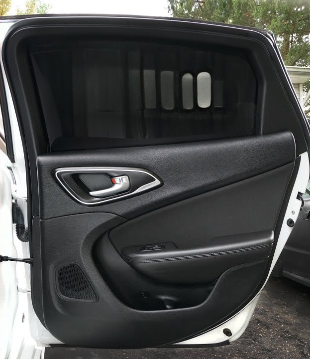 Car door trim before and after interior detailing — after